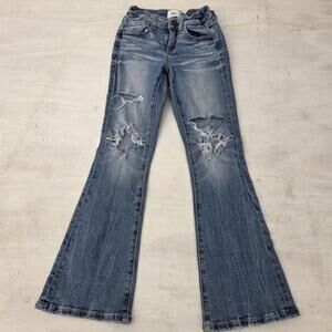 BKE Bootcut Jeans Youth Size 7 Regular Buckle Light Blue Distressed Western